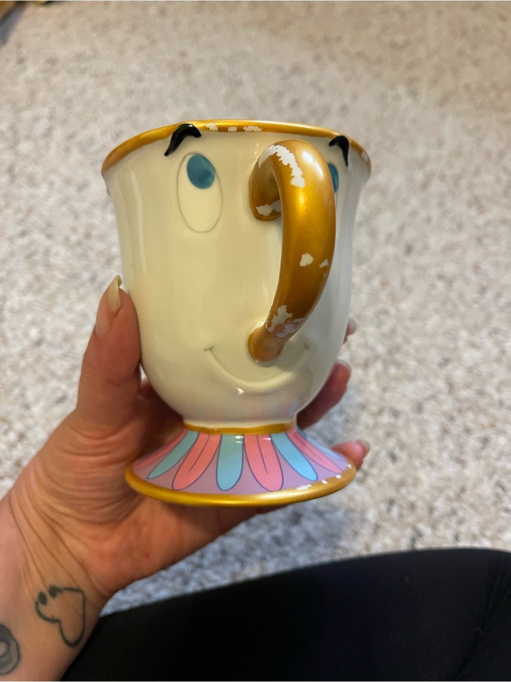 Disney Chip Pedestal Mug in Cream, Gold & Pastel